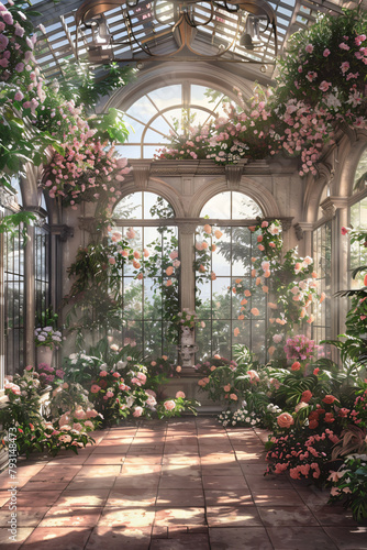 "Victorian Conservatory: A Floral Haven Under Glass