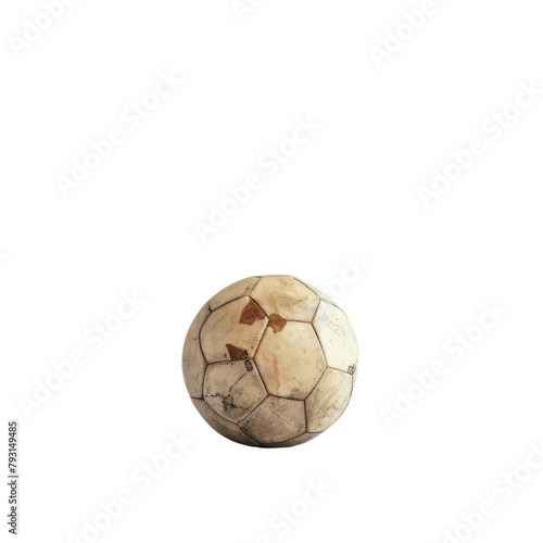 A lone soccer ball set against a transparent background