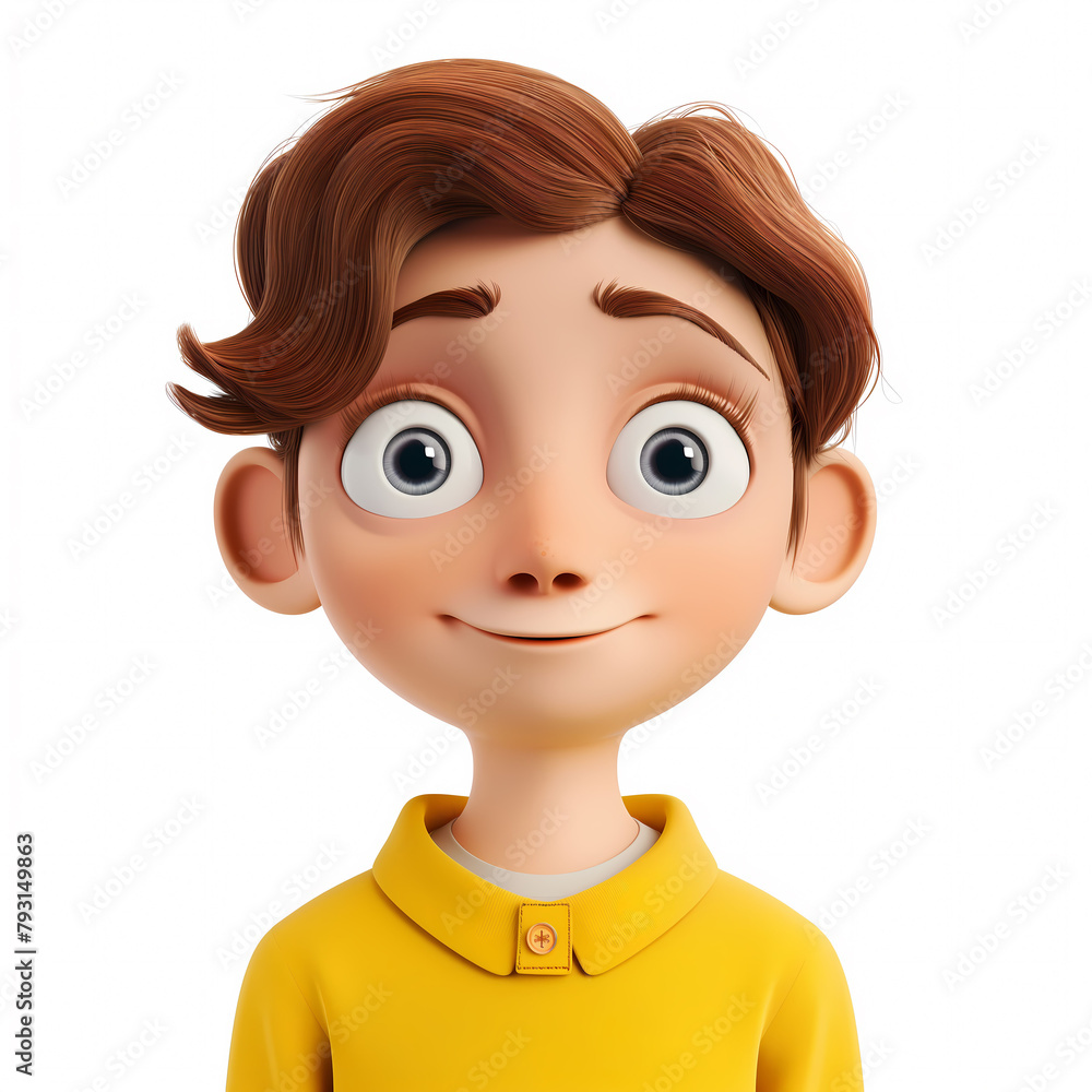 3d portraits of happy people on a white background. Cartoon characters boy and man, vector illustration 3d portraits of happy people on a white background. Cartoon characters boy and man, vector illustration