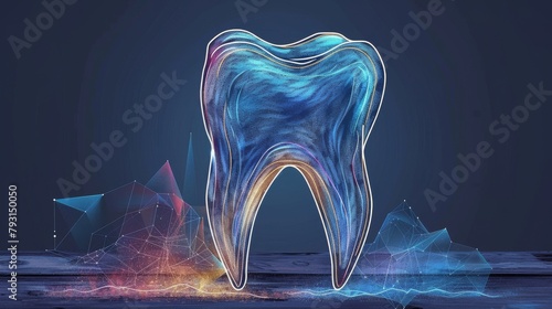 Illustration of anatomical human tooth silhouette. Healthy medicine against molar enamel root cavity sketch outline drawing modern illustration.