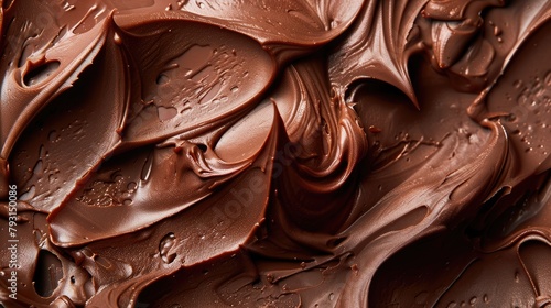 Texture of delicate chocolate cream close-up