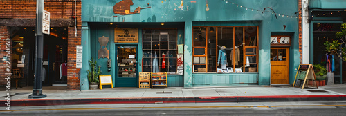 Exploring Small Shops on Robertson Blvd in Los Angeles. Capturing the Charm of Old Town Architecture and Urban Street Life in the City photo