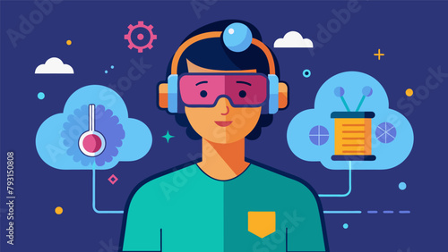 A person wearing a brain monitoring headset while participating in a roleplaying game that challenges their moral values and ethical principles..