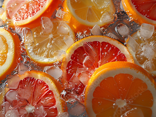 Close up of Oranges and Ice