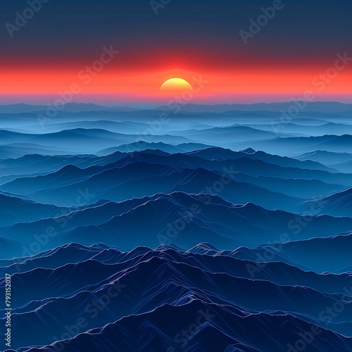 Blue Ridge Mountains at sunset photo