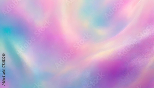 Vibrant, dreamy holographic abstract background of swirling pastel colors, ideal for aesthetics visual content, ads, or web design. photo