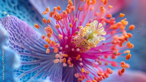 Microscopic Miracle A Vivid of Natures Intricate Floral Architecture photo