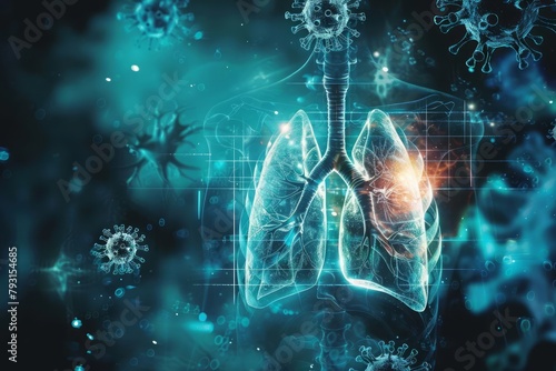 Studies on human lung anatomy and pathogen dynamics are pivotal in creating effective vaccines and treatments that prevent and combat respiratory infections, science concept #793154685