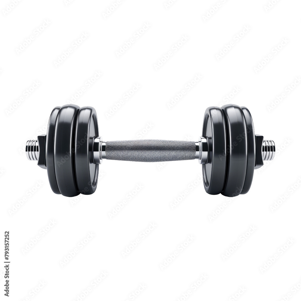 An image of a dumbbell weight isolated on transparent background showcasing fitness exercise equipment An image of a dumbbell weight isolated on transparent background showcasing fitness exercise equipment
