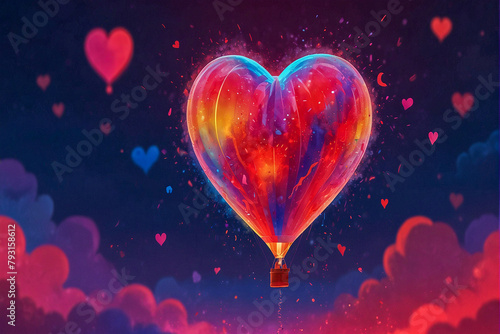 Fantasy Valentine's Day with heart digital art