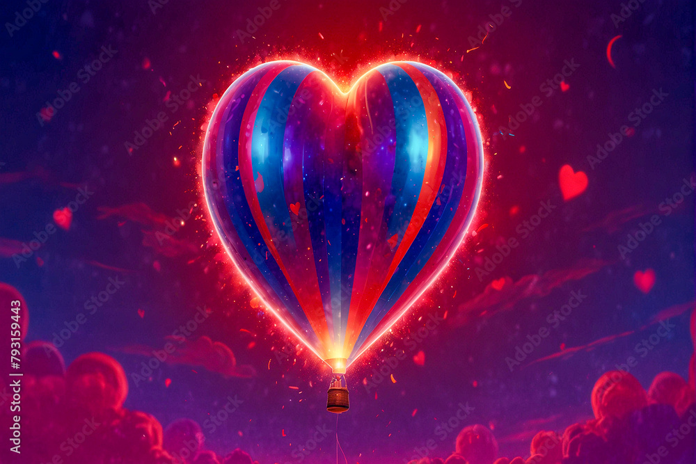 Fantasy Valentine's Day with heart digital art