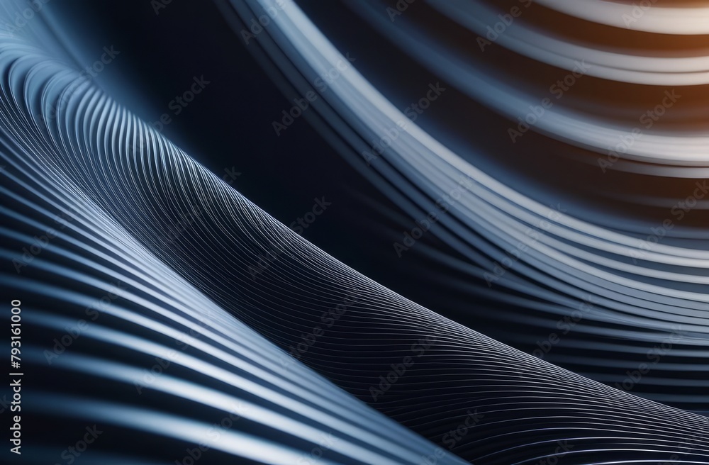 Naklejka premium Dark background with wavy lines and warm glare.