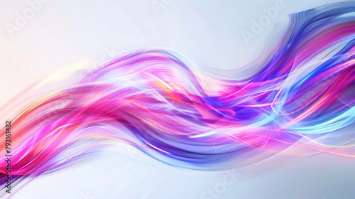 Multicolored Light Trails on White Background - Abstract Motion Art