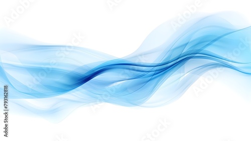 Cold blue air currents. Abstract light air effect, wind, and streams of fresh breeze. Design element on the white background.
