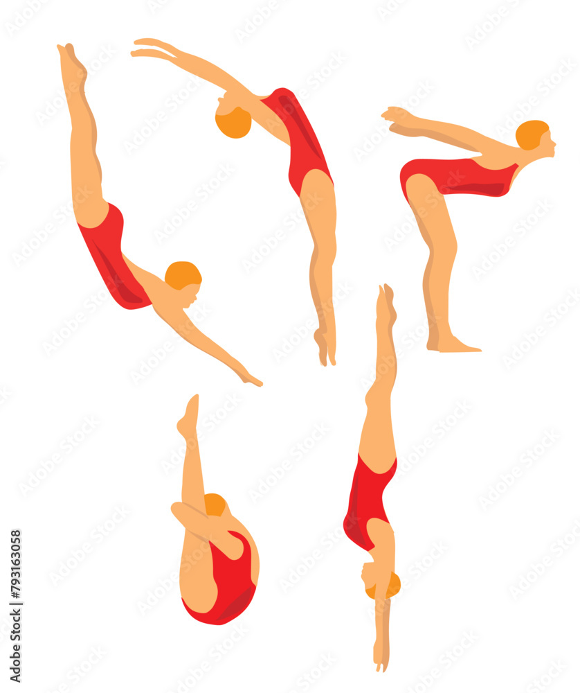 Yoga poses vector illustration. Yoga poses vector set. Hand drawing ...