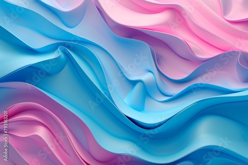  A blue, pink, and white background with wave designs atop and bottom