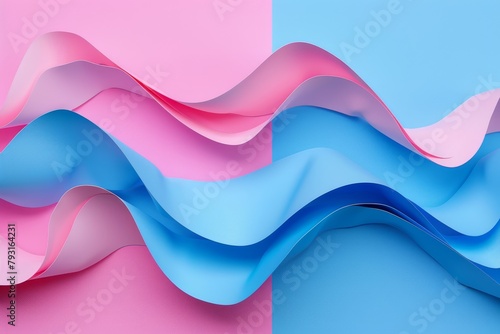  one blue and two pink, and a light pink rectangle centrally positioned