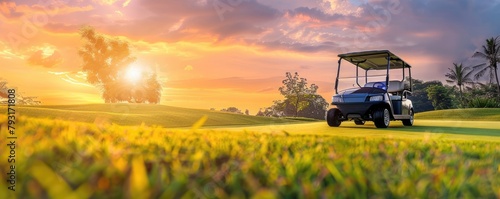 Golf cart car in fairway of...