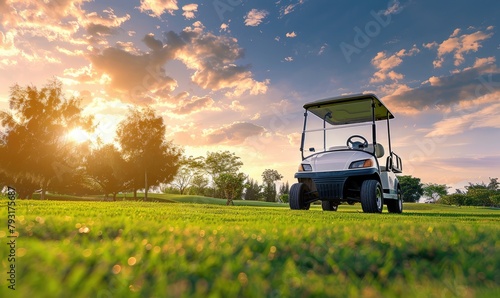 Golf cart car in fairway of...