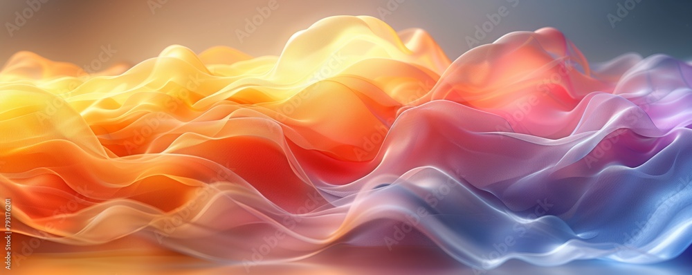 Obraz premium Abstract multicolored flowing fabric render
