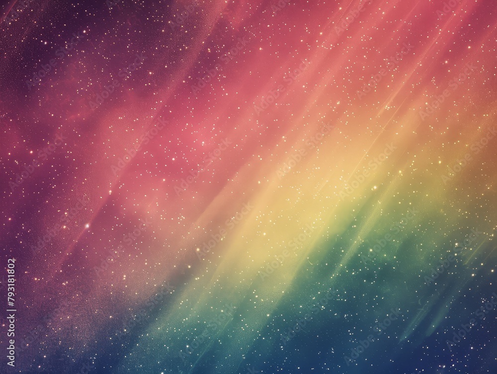 A muted array of rainbow colours with a sparkling particle effect.