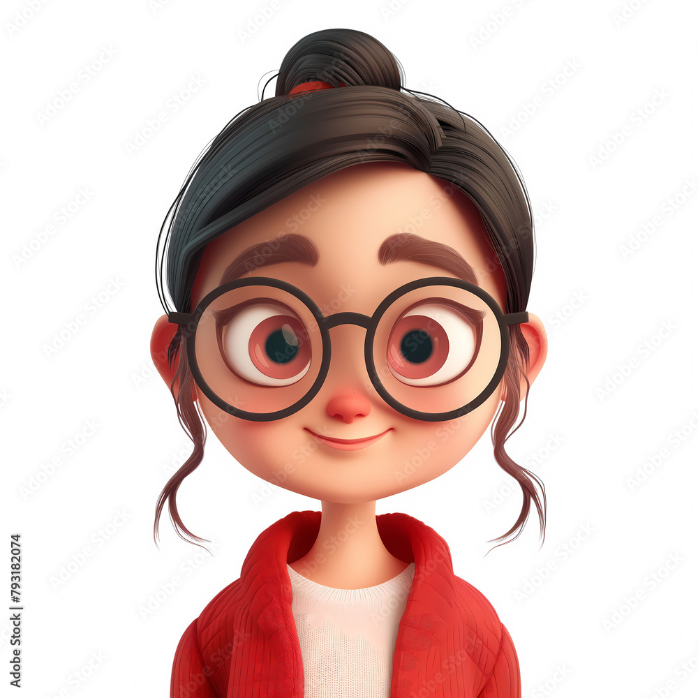 3d portraits of happy people on a white background. Cartoon characters women and girl, vector illustration 3d portraits of happy people on a white background. Cartoon characters women and girl, vector illustration
