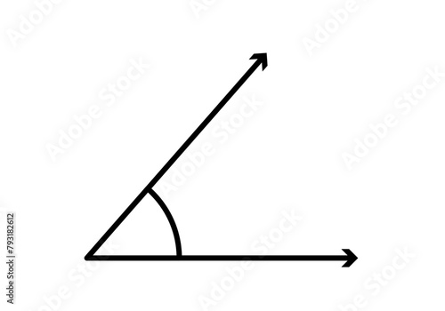 Icono negro de un ángulo en fondo blanco.