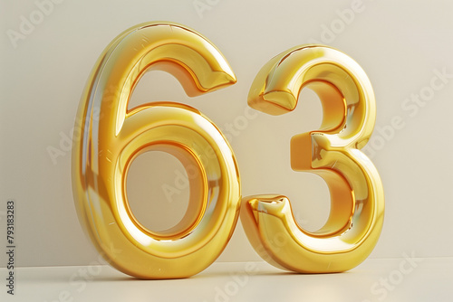 Number 63 in 3d style © stock contributor 