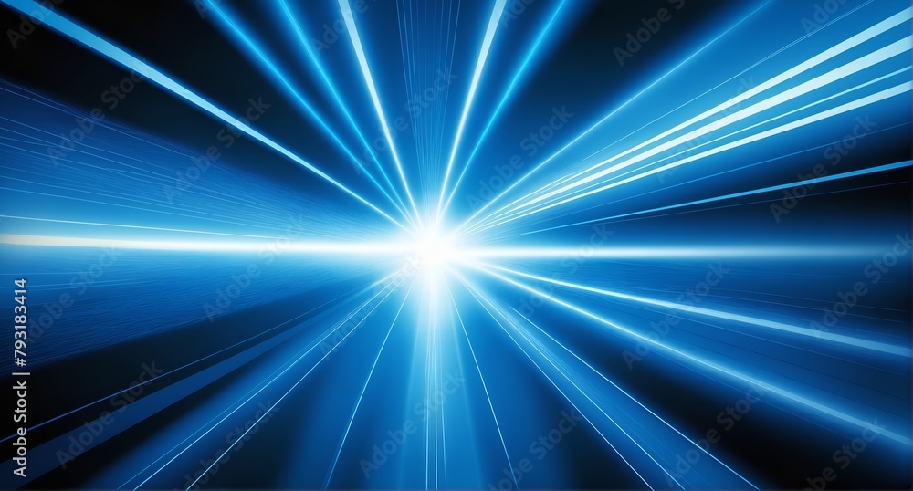science, futuristic, energy technology concept. Digital image of light rays, stripes lines with blue background