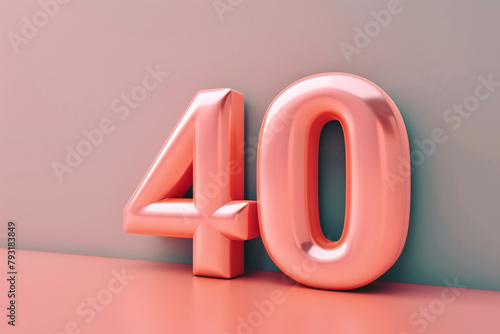 Number 40 in 3d style