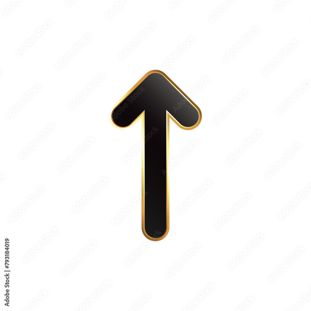 Unique arrow cursor element pointer black with gold frame Unique arrow cursor element pointer black with gold frame