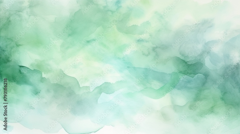 Obraz premium This image showcases a tranquil aqua watercolor texture with a soft gradient blend, ideal for backgrounds and artistic projects that require a touch of serenity