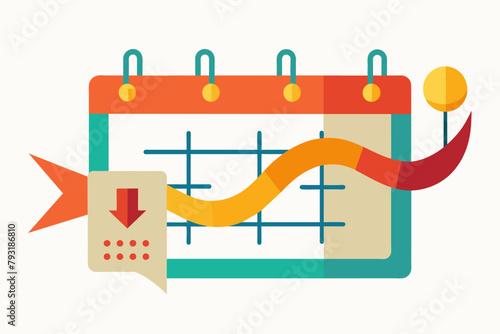 A classic calendar icon redesigned with a flowing brushstroke background, symbolizing time and creativity.
