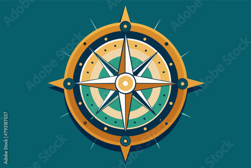 A classic compass icon redesigned with intricate navigational symbols, representing exploration and discovery.