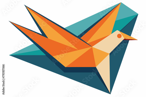 A classic envelope icon redesigned to resemble a origami bird, symbolizing communication and creativity.