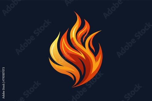 A classic flame icon redesigned with flowing lines and vibrant colors, symbolizing passion and inspiration. photo