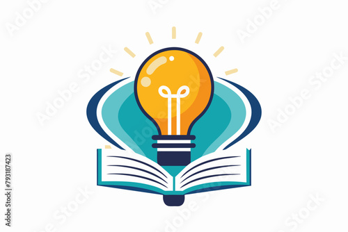 A classic lightbulb icon redesigned with a book, symbolizing the connection between knowledge and innovation.