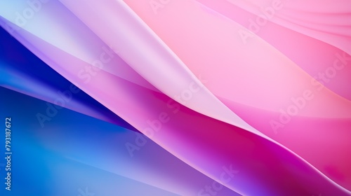 Ethereal waves of pink and blue hues intertwine gracefully in this abstract image representing fluidity and elegance