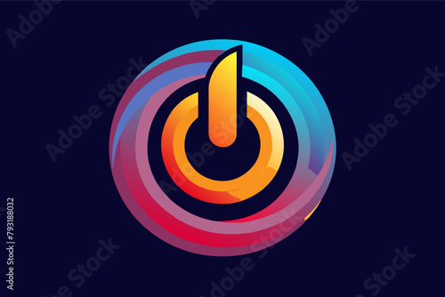 A classic power button icon redesigned with a flowing gradient, representing energy and innovation.