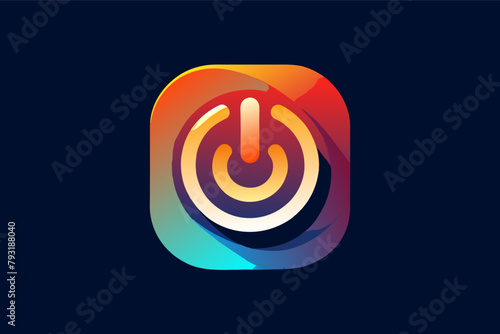 A classic power button icon redesigned with a flowing gradient, representing energy and innovation.