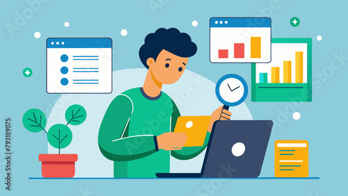 A person checking their credit report and monitoring their financial activity regularly to catch any suious transactions.