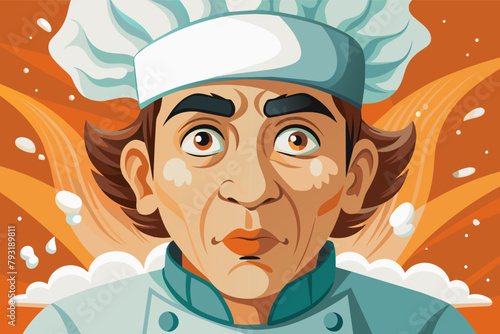 A close-up portrait of a baker, flour dusting their face as they knead dough.