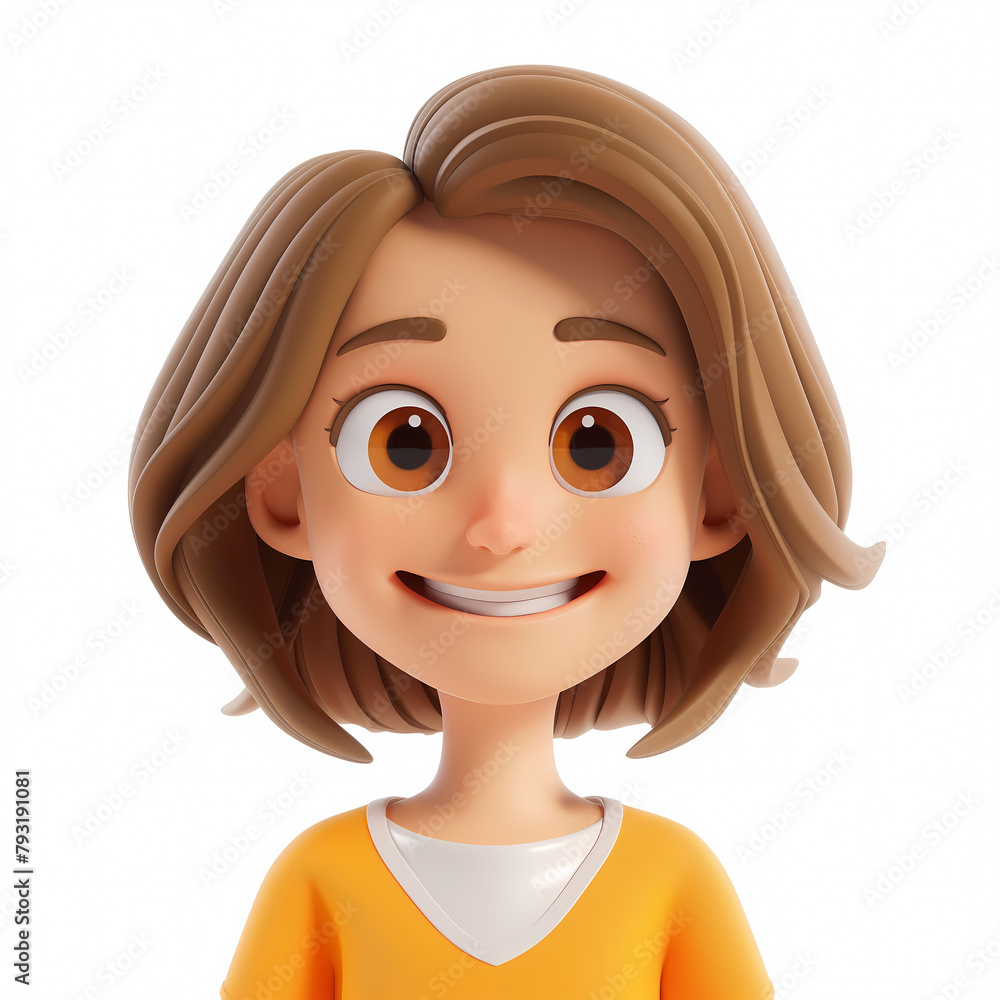 3d portraits of happy people on a white background. Cartoon characters women and girl, vector illustration 3d portraits of happy people on a white background. Cartoon characters women and girl, vector illustration