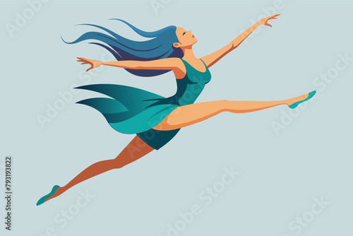 A dancer leaping through the air with grace and expression, conveying freedom and artistic spirit.