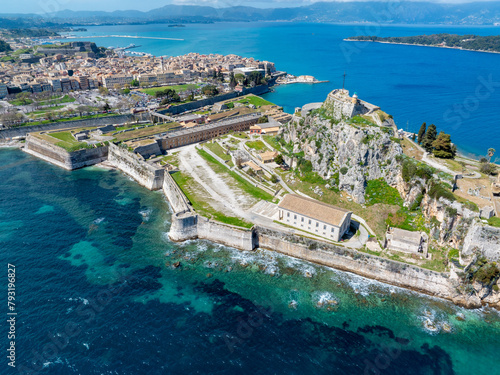 Panoramic view of corfu old fortress in kerkyra,Greece