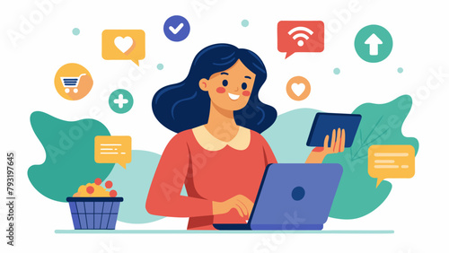 A woman scrolling through social media makes an impulsive purchase after seeing multiple influencers promoting the same product.