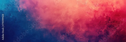 Gradient Texture Background. Colorful Noisy Grainy 80s Style Red and Blue Sunrise