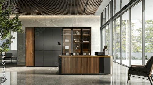 an office metal cabinet with a clear frontal photograph, emphasizing its clean lines and practicality.