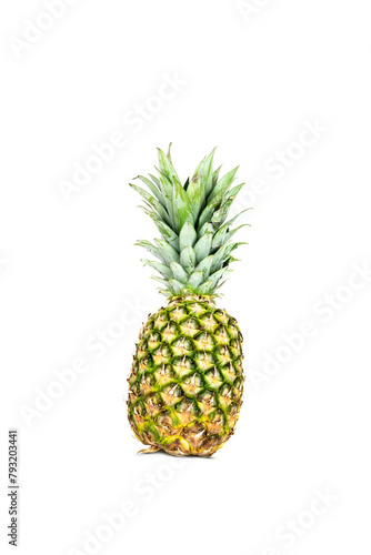 Fresh whole pineapple isolated on white background. Tropical summer fruit. © Nancy Pauwels