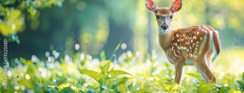 a precious deer standing tall in a vast, golden field, evoking a sense of wonder and admiration.